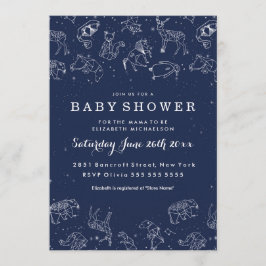 Invitación a Baby Shower a la Constelación de Anim