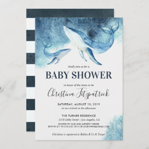 Invitación a Baby Shower a Ocean Whale
