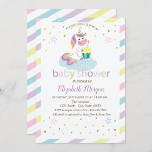 Invitación a Baby Shower a rayas de Guay Stars Uni