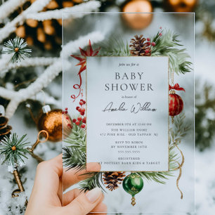 Invitación a Baby Shower Acrílico de Ornamento de