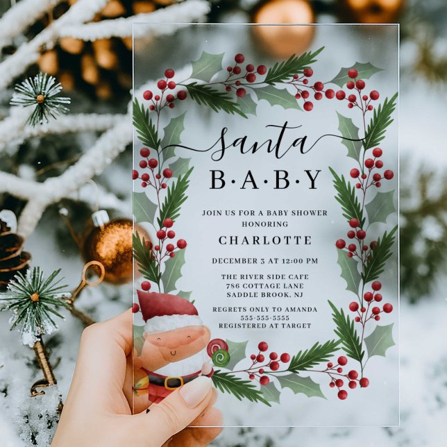 Invitación a Baby Shower acrílico de Santa Bebé (Subido por el creador)