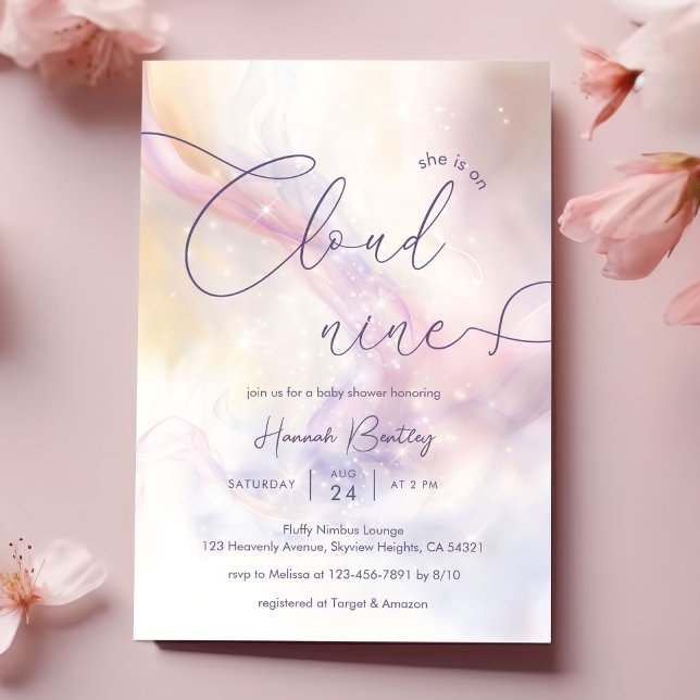 Invitación a Baby Shower acuarela de Cloud 9 (Subido por el creador)