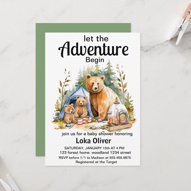 Invitación a Baby Shower Adventure Begin Woodland (Subido por el creador)