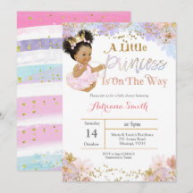 Invitación a Baby Shower afroamericana