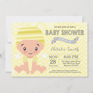 Invitación a Baby Shower Amarillo de Invierno