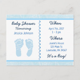 Invitación a Baby Shower azul de Baby Boy