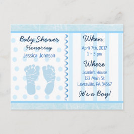 Invitación a Baby Shower azul de Baby Boy