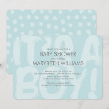 Invitación a Baby Shower azul de graffiti