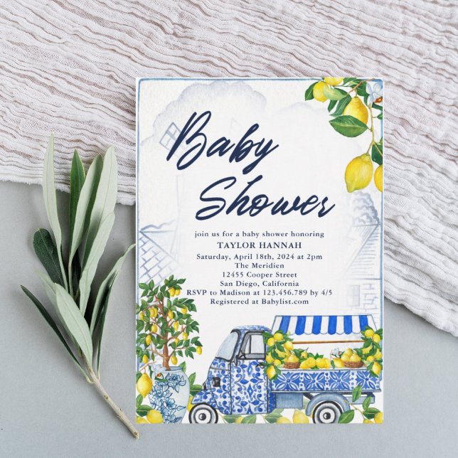 Invitación a Baby Shower azul limón de 2025 (Subido por el creador)