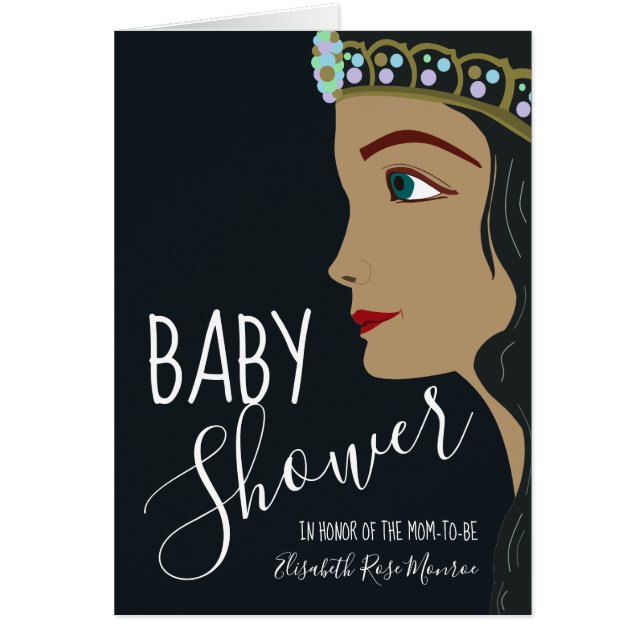 Invitación a Baby Shower azul Princess (Frente)