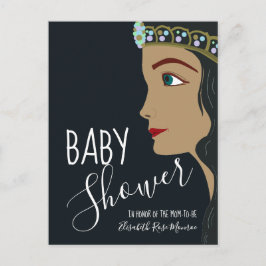 Invitación a Baby Shower azul Princess