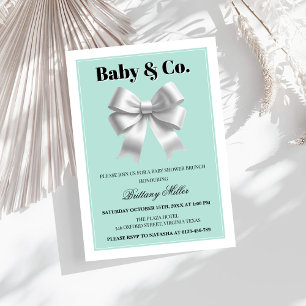 Invitación a Baby Shower Baby and Co Silver Bow