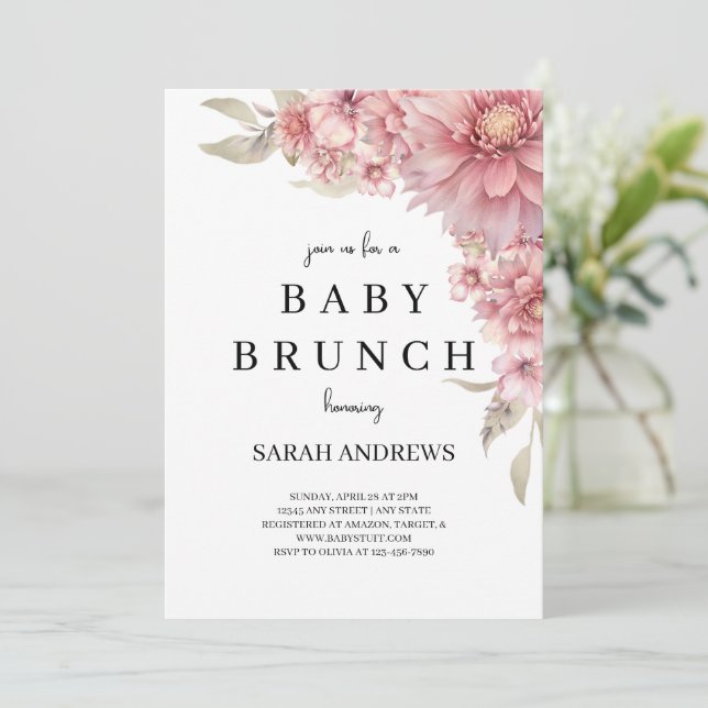 Invitación a Baby Shower, Baby Brunch Invitation (Anverso de pie)