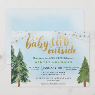 Invitación a Baby Shower Baby Its Cold Outside