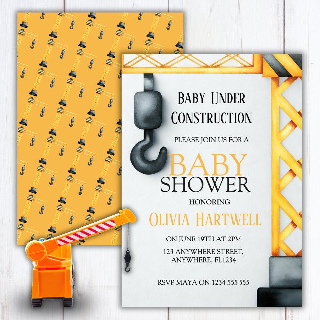 Invitación a Baby Shower Bajo Construcción~ (Subido por el creador)