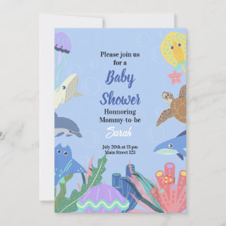 Invitación a Baby Shower bajo el agua