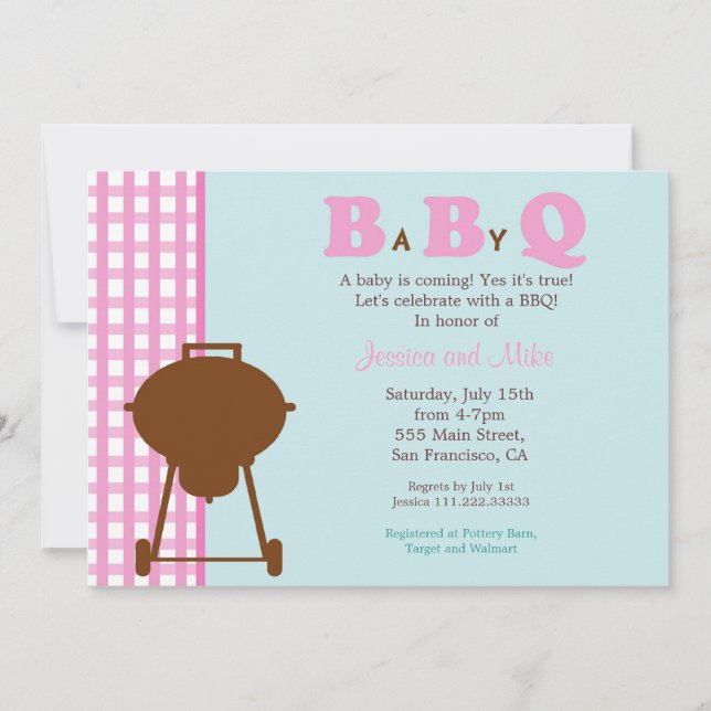 Invitación a Baby Shower BBQ (Anverso)