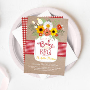 Invitación a Baby Shower BBQ Bebé, Invitación a Ba
