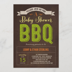 Invitación a Baby Shower BBQ - Lime