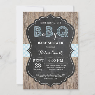 Invitación a Baby Shower BBQ Niño Q Backyard Boy