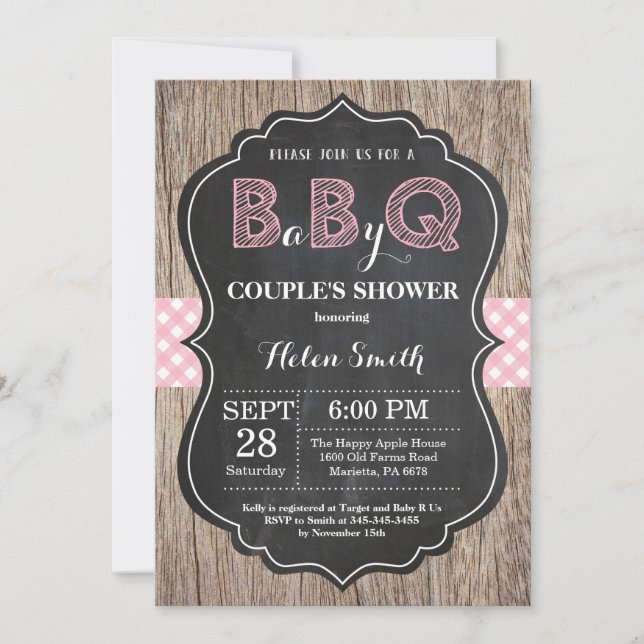 Invitación a Baby Shower BBQ Pink