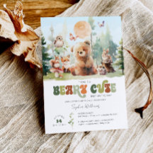 Invitación a Baby Shower Beary Cute Woodland