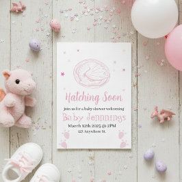 Invitación a baby shower: bebé a punto de eclosion