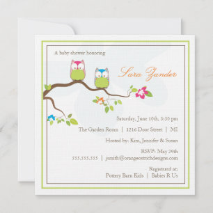 Invitación a Baby Shower - Bebés gemelos y Chicas