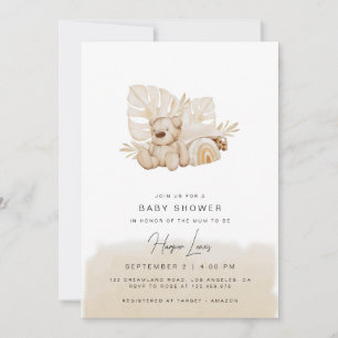 Invitación a Baby Shower Beige Neutral