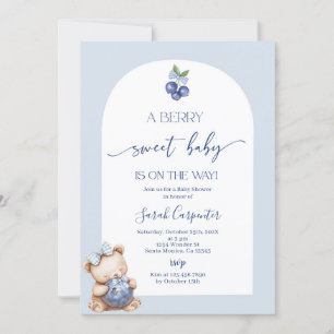 Invitación a Baby Shower Berry Sweet Baby Blueberr