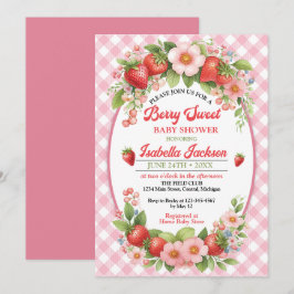Invitación a baby shower Berry Sweet Girl