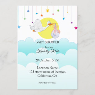 Invitación a Baby Shower Bird