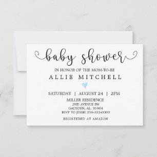 Invitación a Baby Shower BlueHeart