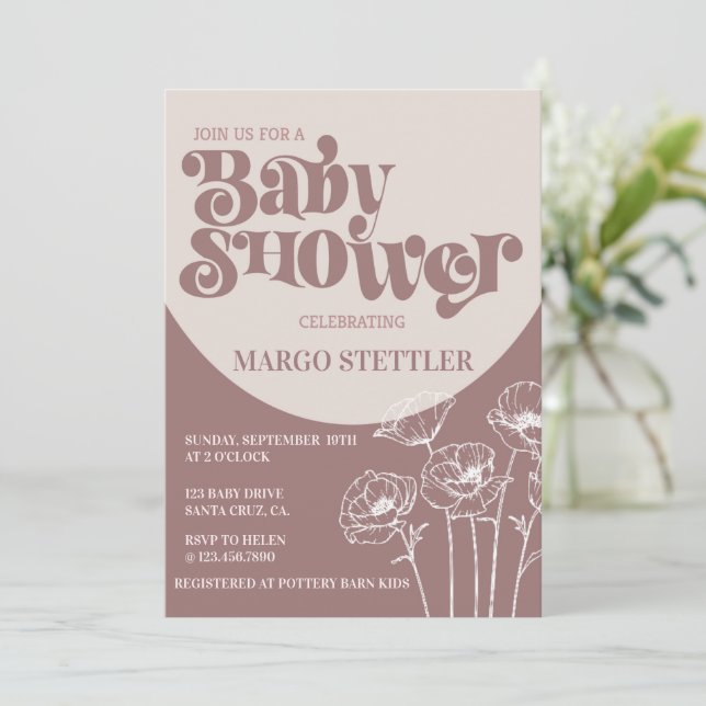 Invitación a Baby Shower, Boho Baby Shower (Anverso de pie)