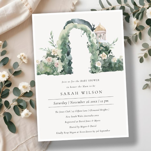 Invitación a Baby Shower botánico de Floral Garden (Subido por el creador)