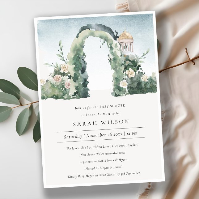Invitación a Baby Shower botánico de Floral Garden (Subido por el creador)