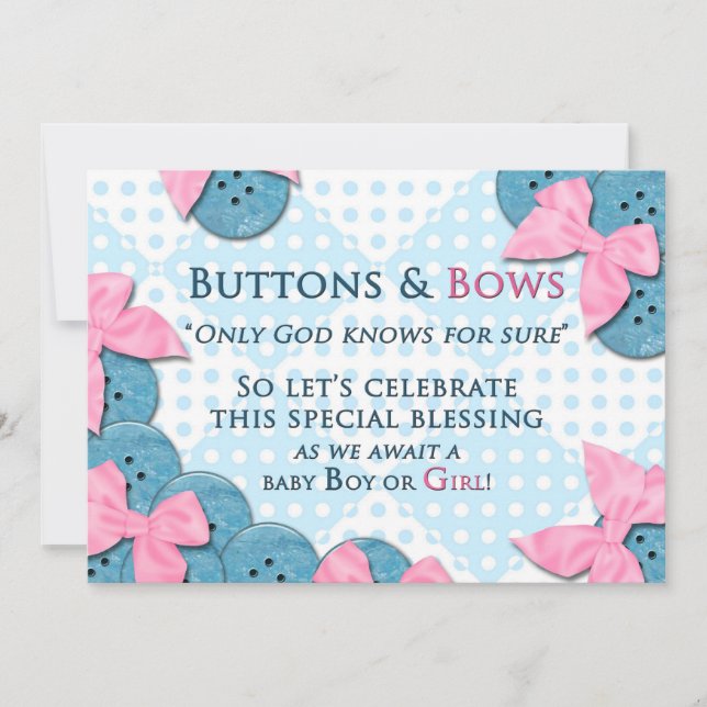 Invitación a Baby Shower - Botones y arcos (Anverso)