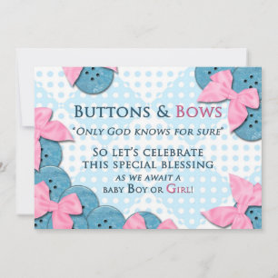 Invitación a Baby Shower - Botones y arcos