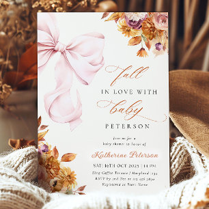Invitación a Baby Shower Bow Bow In Bloom FALL
