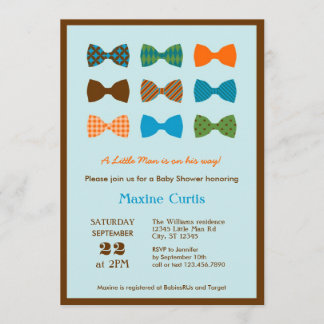Invitación a Baby Shower Bow Tie