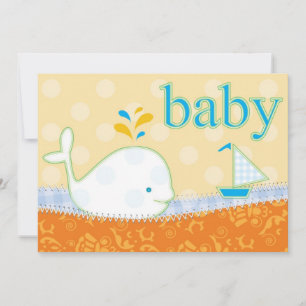 Invitación a Baby Shower - Boy Baby Whale