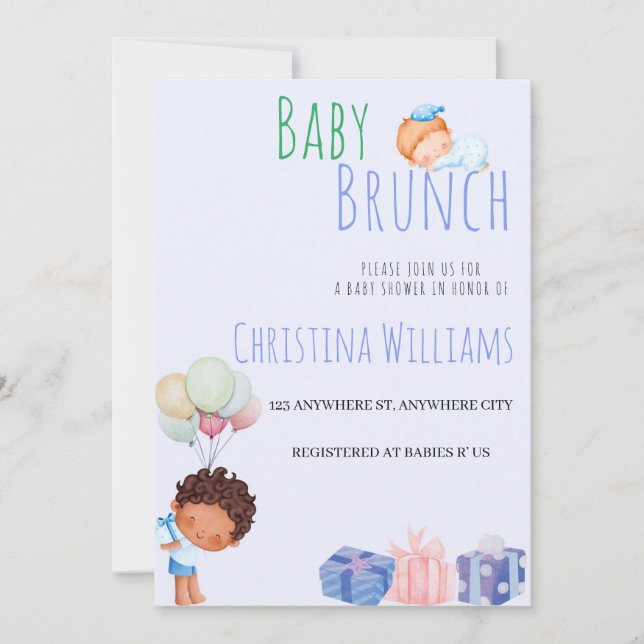 Invitación a Baby Shower Brunch (Anverso)
