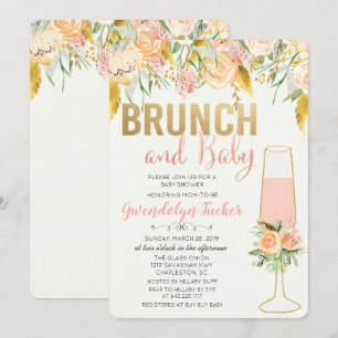 Invitación a Baby Shower Brunch and Bubbly
