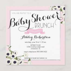 Invitación a Baby Shower Brunch rosa