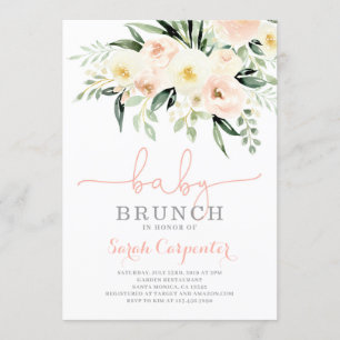 Invitación a Baby Shower Brunch Rubor verde