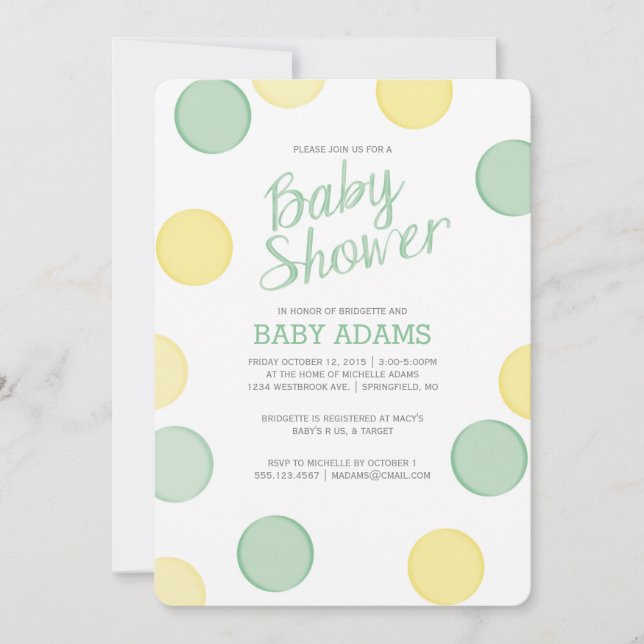 Invitación a Baby Shower| Burbujas de bebé neutral (Anverso)