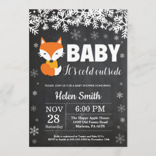 Invitación a Baby Shower Chalkboard de Fox Winter