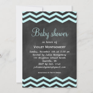 Invitación a Baby Shower Chalkboard y Chevron