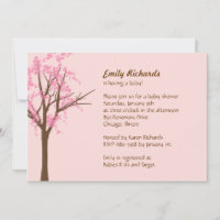 Invitación a Baby Shower Cherry Blossom