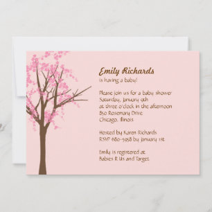 Invitación a Baby Shower Cherry Blossom